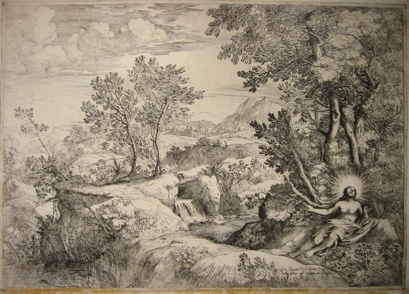 Grimaldi Giovanni Francesco (1606-1680) Paesaggio con S.ta Maria Maddalena s.d. s.l.